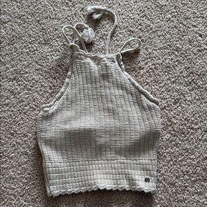 Hollister Boho Knit Cream Knit Halter Top size small